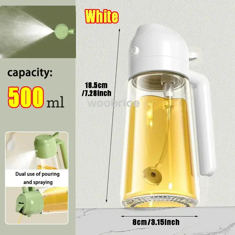 2-in-1 Glass Oil Sprayer Bottle – Pourable & Sprayable Oil Dispenser for Kitchen
