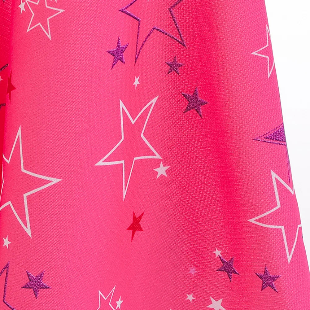 Halloween New Cosplay Barbie Set Girls' Stage Performance Costume Star Print Sweet and Cute Barbie Pink Set for 3-10 Years