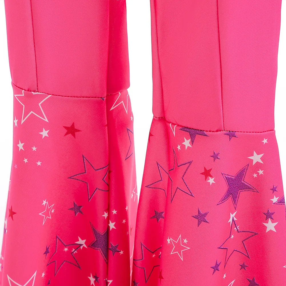 Halloween New Cosplay Barbie Set Girls' Stage Performance Costume Star Print Sweet and Cute Barbie Pink Set for 3-10 Years