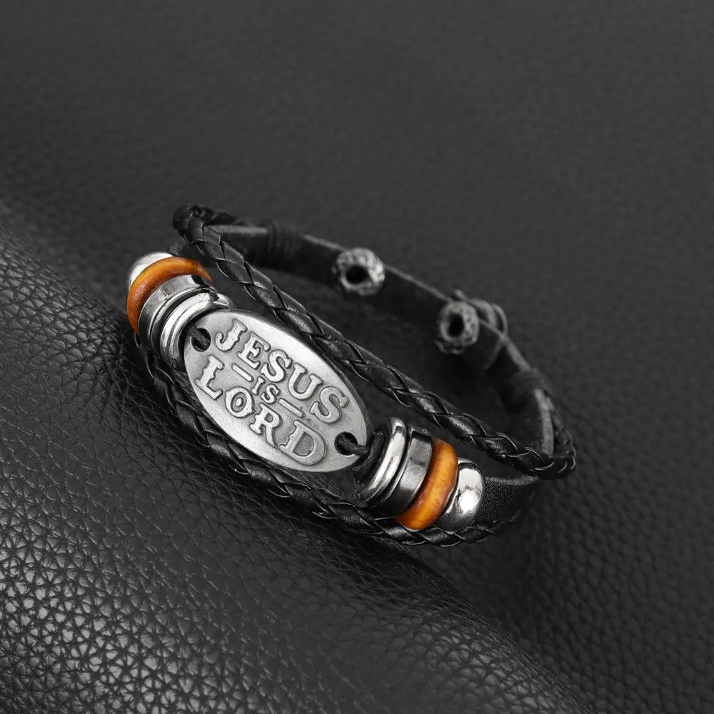 Fashion Classic Monogram Beaded Leather Four-Button Bracelet Multi-Layer Handmade Charm Bracelet Jewelry