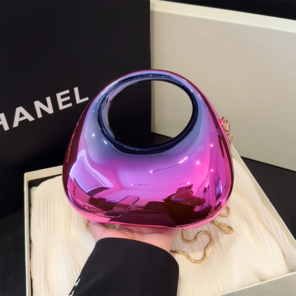 Clutch Bags For Women 2024 Luxury Designer Purses And Handbags Golden Wedding Dinner Party Round Handle Wrist Bag