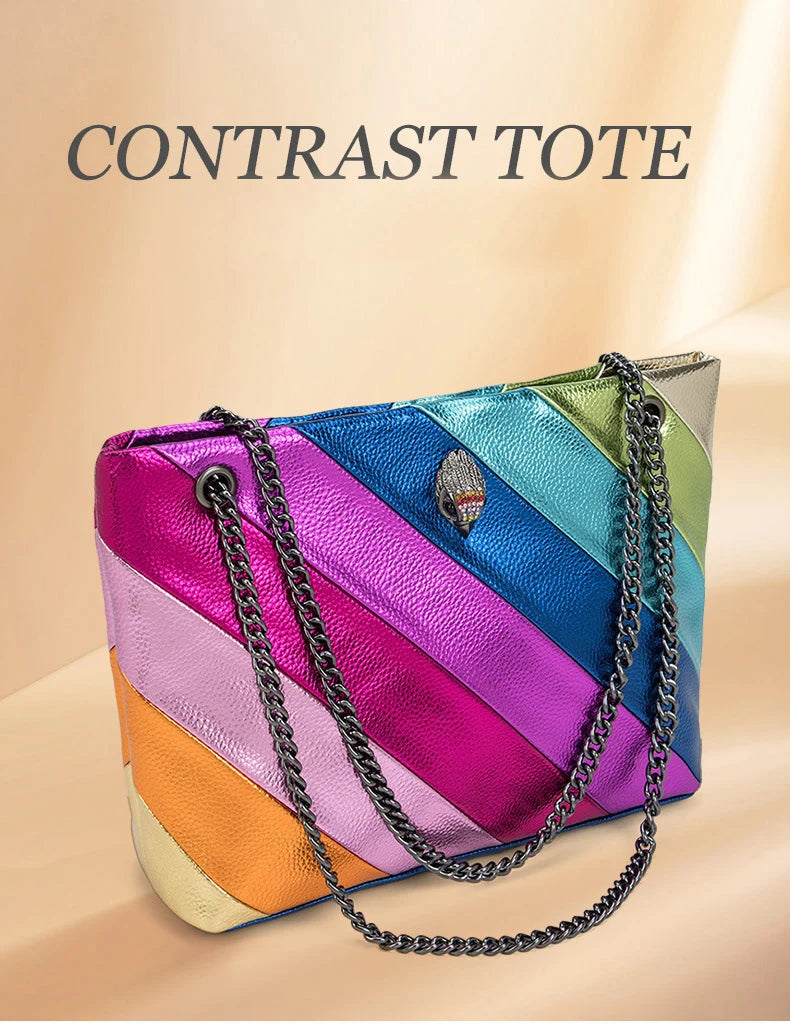 BM9332 Large Ladies Designer Tote Bag Shoulder Handbag Colorfully Crystal Long Strap Luxury Leather Satin Retro Party Bag