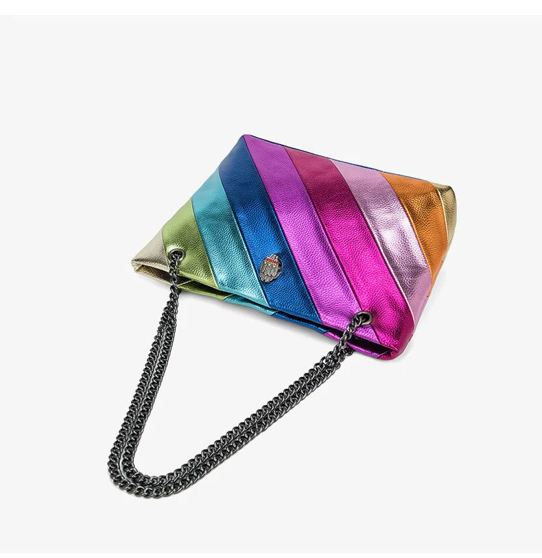 BM9332 Large Ladies Designer Tote Bag Shoulder Handbag Colorfully Crystal Long Strap Luxury Leather Satin Retro Party Bag