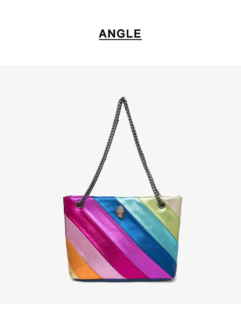 BM9332 Large Ladies Designer Tote Bag Shoulder Handbag Colorfully Crystal Long Strap Luxury Leather Satin Retro Party Bag