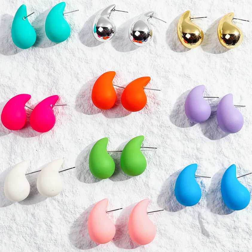 Luxury Crystal Acrylic Chunky Waterdrop Hoop Earrings Dupes for Women Colorful Dome Teardrop Stud Earrings Fashion Jewelry Gifts