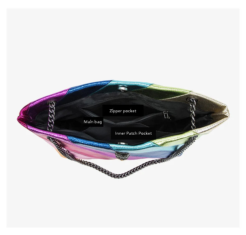 BM9332 Large Ladies Designer Tote Bag Shoulder Handbag Colorfully Crystal Long Strap Luxury Leather Satin Retro Party Bag
