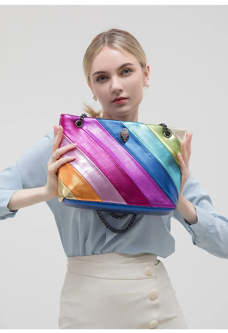 BM9332 Large Ladies Designer Tote Bag Shoulder Handbag Colorfully Crystal Long Strap Luxury Leather Satin Retro Party Bag