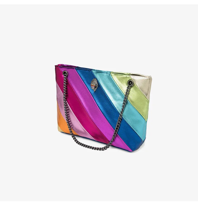 BM9332 Large Ladies Designer Tote Bag Shoulder Handbag Colorfully Crystal Long Strap Luxury Leather Satin Retro Party Bag
