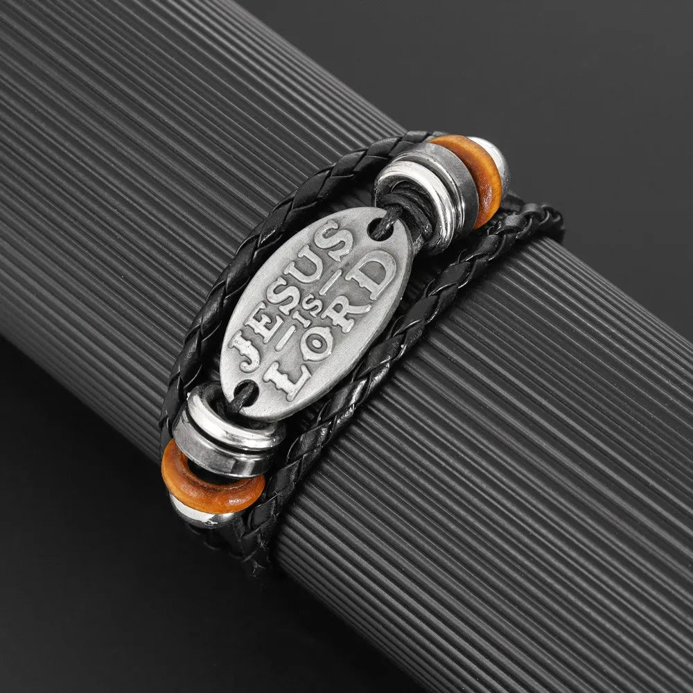 Fashion Classic Monogram Beaded Leather Four-Button Bracelet Multi-Layer Handmade Charm Bracelet Jewelry