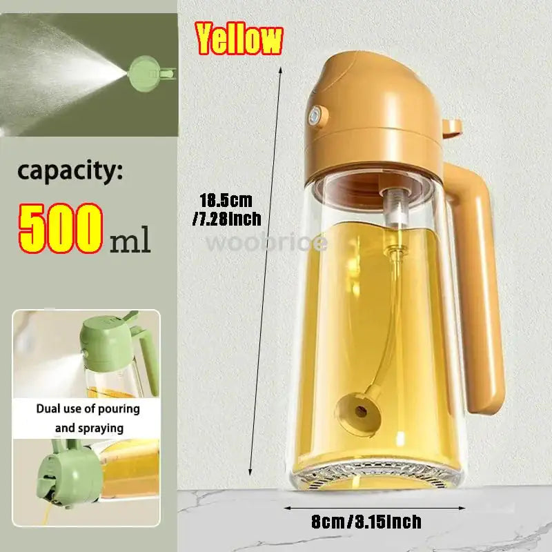 2-in-1 Glass Oil Sprayer Bottle – Pourable & Sprayable Oil Dispenser for Kitchen