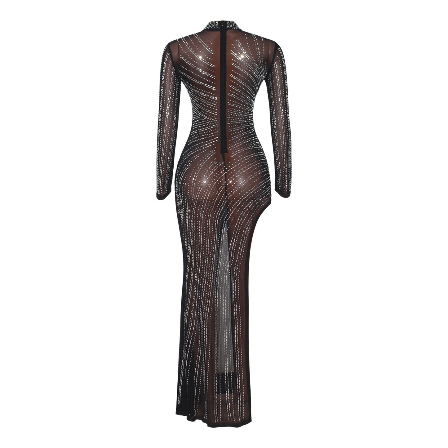 Women's Sexy Mesh Long-sleeved Dress