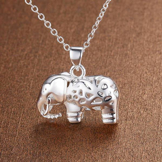 Elephant Hollow Silver Plated Necklace Ornament