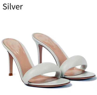 Plus Size One-line Round Head Woman High-heeled Shoes