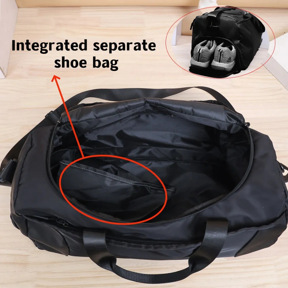 Black Sport Gym Tote New Duffle Bag Travel Work Gear Bag