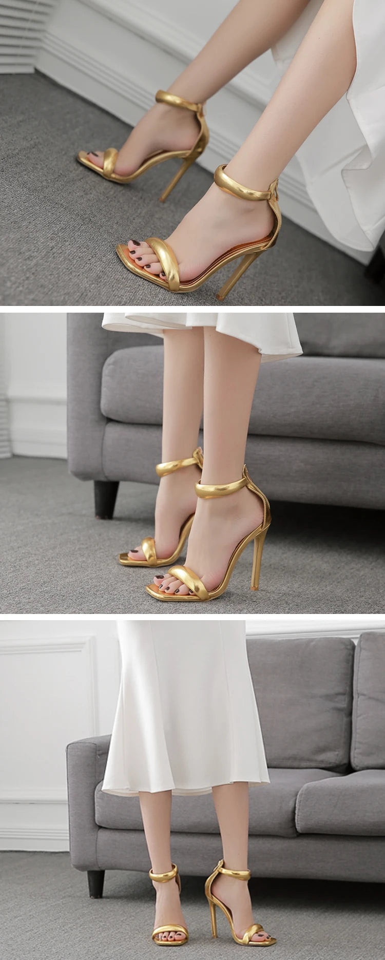 Toe High Heel  Sandals Sexy Buckle Strap Ankle-Wrap Ladies Club Women Stripper Shoes