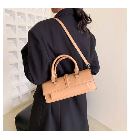 Stylish Rectangle Box Designer Small Square Portable Handbag Messenger Shoulder High Quality Women Leather Bag Purse