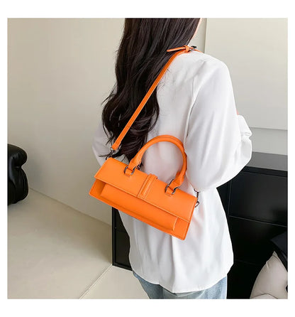 Stylish Rectangle Box Designer Small Square Portable Handbag Messenger Shoulder High Quality Women Leather Bag Purse