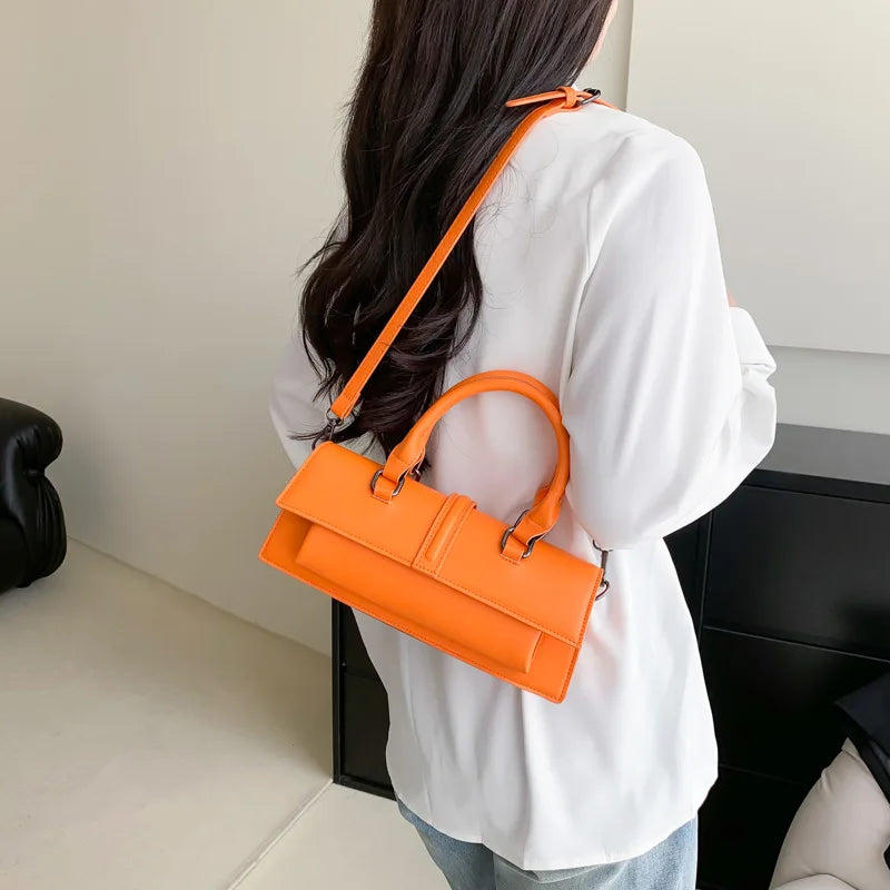 Stylish Rectangle Box Designer Small Square Portable Handbag Messenger Shoulder High Quality Women Leather Bag Purse