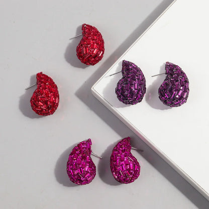 Luxury Crystal Acrylic Chunky Waterdrop Hoop Earrings Dupes for Women Colorful Dome Teardrop Stud Earrings Fashion Jewelry Gifts