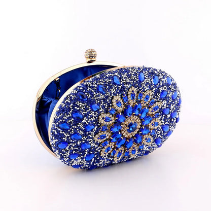 Metal Prom Clutch Diamonds Clutch With Chain Shoulder Handbags Wedding Female Purse