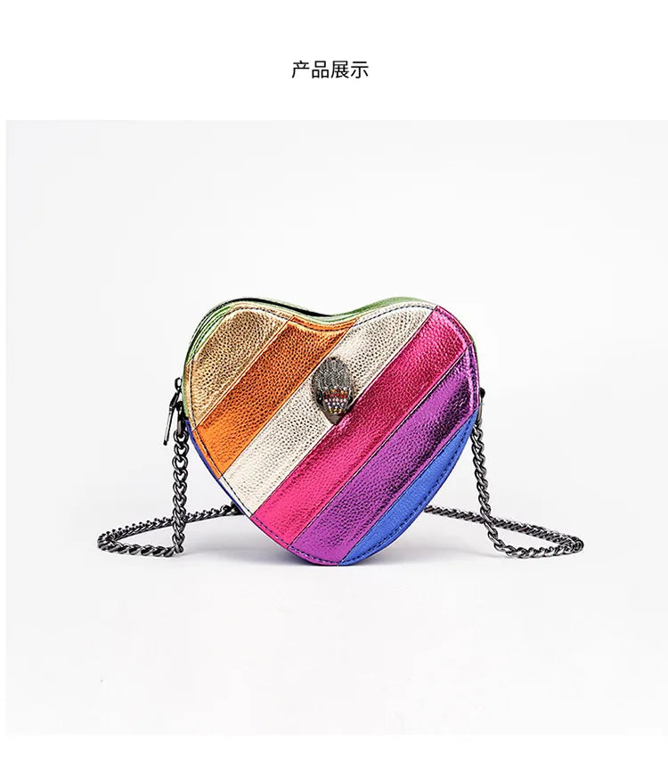 KURT GEIGER New Shoulder Bag Contrast Rainbow Splice Crossbody Bag British Brand Designer Handbag Fashion Trend Women's Bag