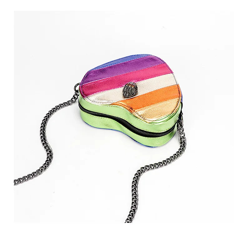 KURT GEIGER New Shoulder Bag Contrast Rainbow Splice Crossbody Bag British Brand Designer Handbag Fashion Trend Women's Bag