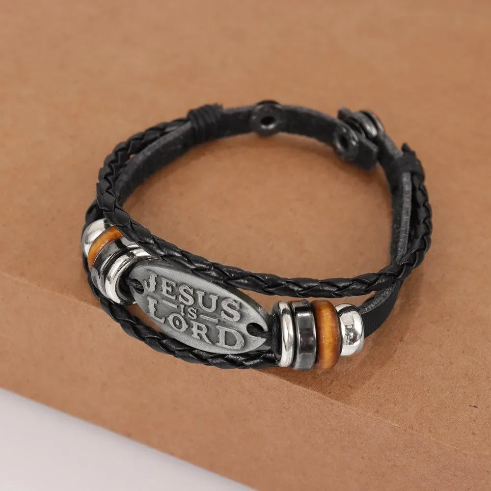 Fashion Classic Monogram Beaded Leather Four-Button Bracelet Multi-Layer Handmade Charm Bracelet Jewelry