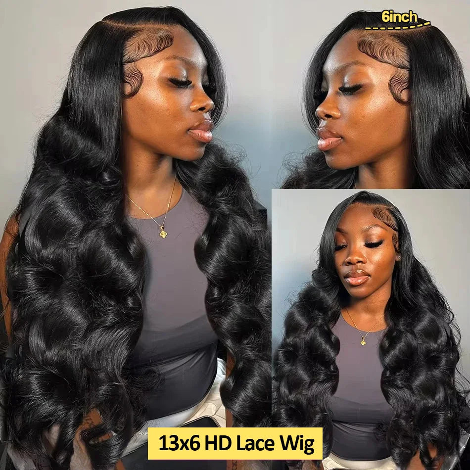30 40 Inch 200 Density 13x6 Body Wave Lace Frontal Human Hair Wig Brazilian 13x4 HD Lace Frontal Human Hair Wigs For Women