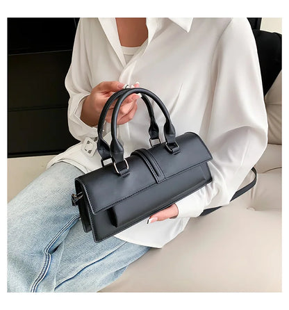 Stylish Rectangle Box Designer Small Square Portable Handbag Messenger Shoulder High Quality Women Leather Bag Purse