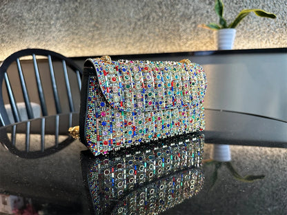 JIOMAY Glamorous Wallets for Women Luxury Designer Bags Diamond Shoulder Bag Women Party Bag Portable Messenger Bag Gold Bag