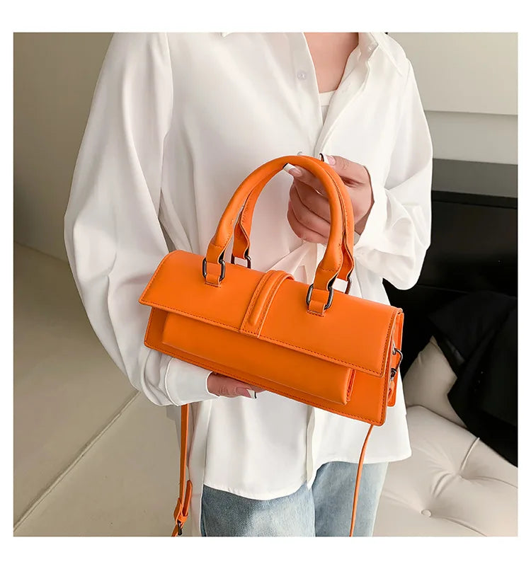 Stylish Rectangle Box Designer Small Square Portable Handbag Messenger Shoulder High Quality Women Leather Bag Purse