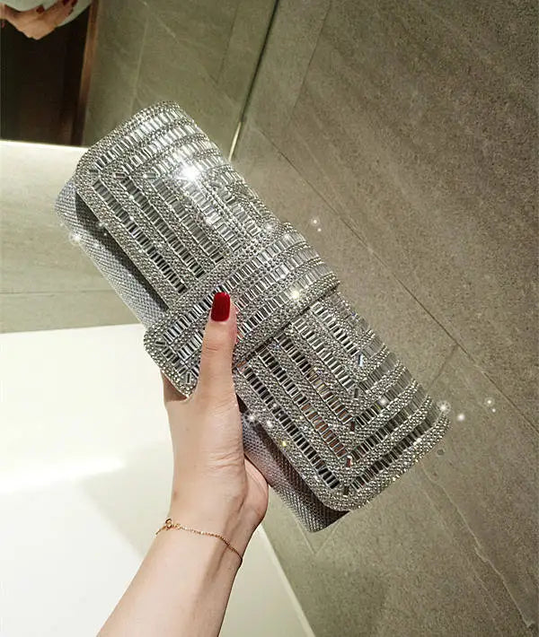 Factory Direct Sales Stick Diamond Three Discount Dinner Bag Hand Armpit Chain Wedding Party Crystal Evening Clutch Bag