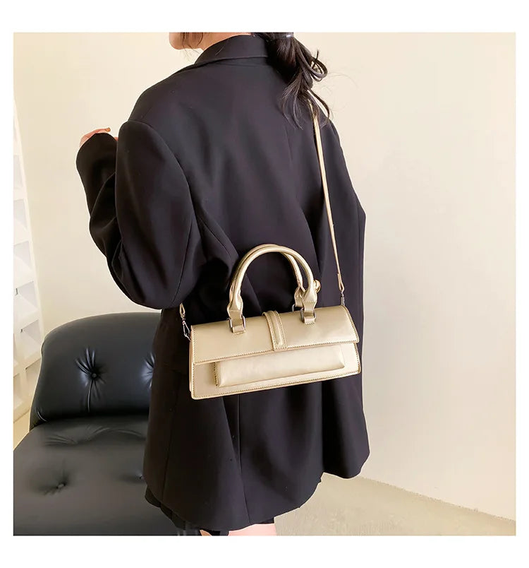 Stylish Rectangle Box Designer Small Square Portable Handbag Messenger Shoulder High Quality Women Leather Bag Purse