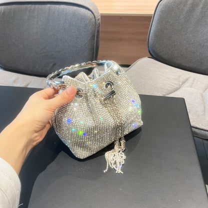 purses and handbags bags for women luxury Designer bucket clutch purse evening banquet bag Crystal rhinestone shoulder bag