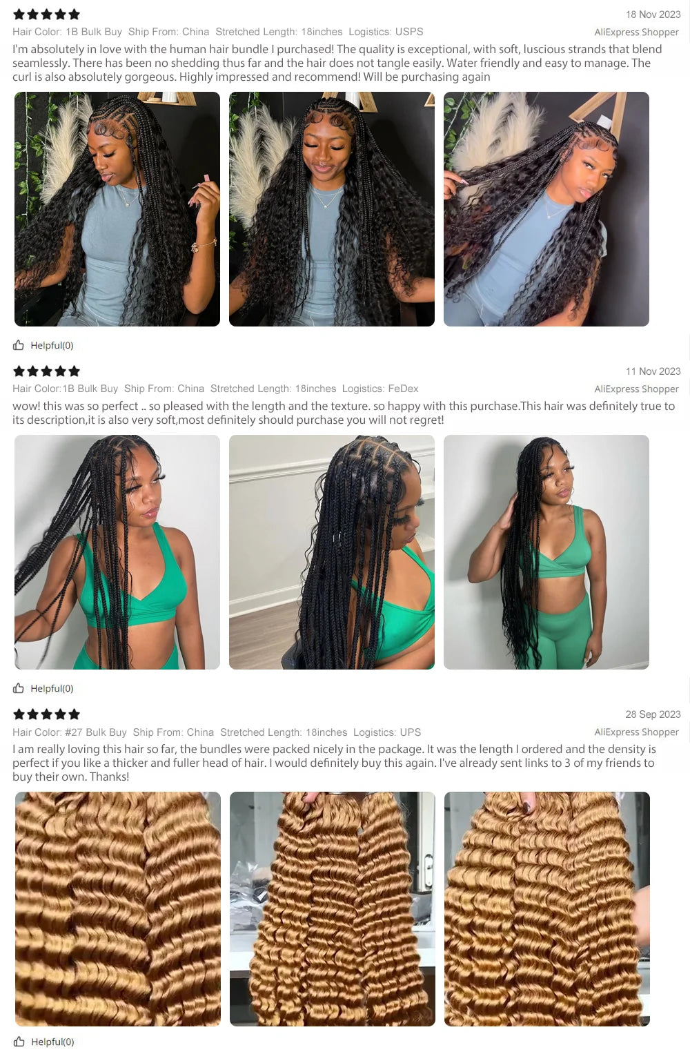 2 Bundles Human Braiding Hair for Boho Braids, 14Inch 100G 10A Brazilian Virgin Deep Wave Bulk Human Hair for Braiding