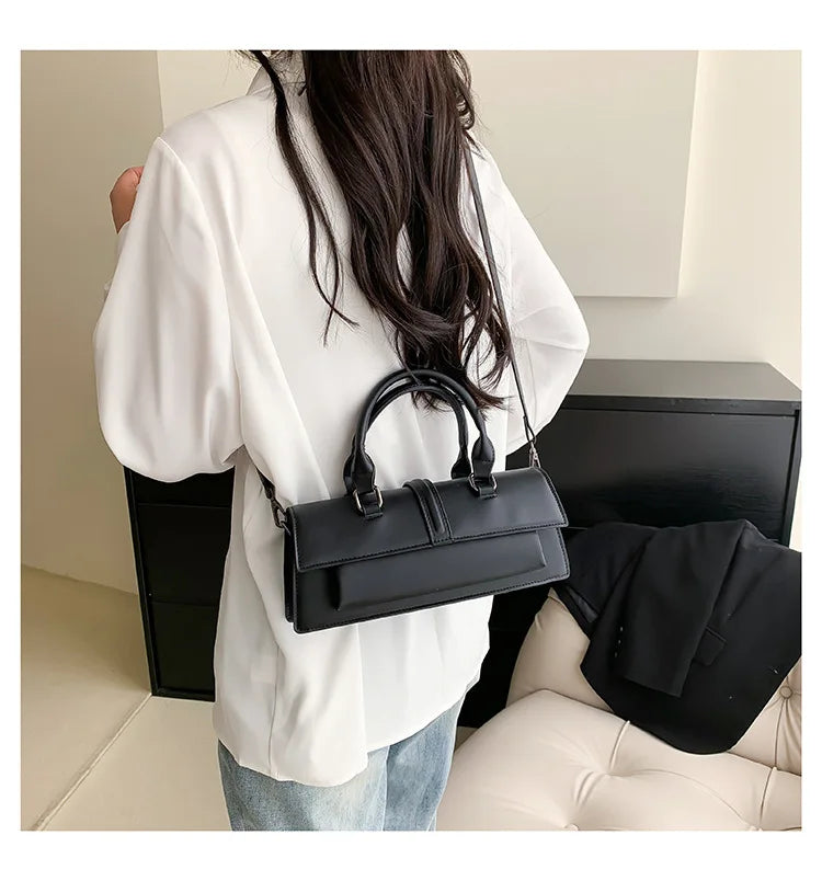 Stylish Rectangle Box Designer Small Square Portable Handbag Messenger Shoulder High Quality Women Leather Bag Purse