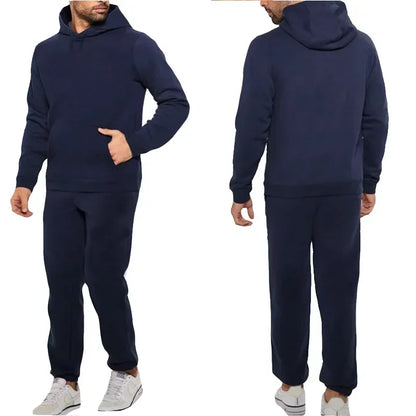 Basic Men/Women 2Pcs/Sets Sweatshirt Hoodies Pants 2023 Male Gyms Fitness Tops Joggers Sportswear Tracksuits