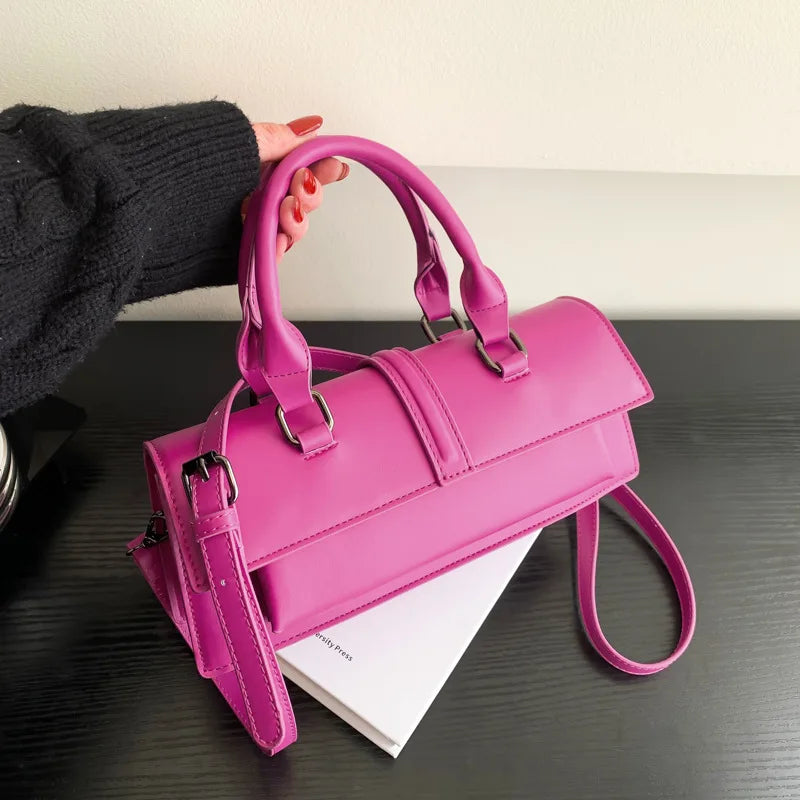 Stylish Rectangle Box Designer Small Square Portable Handbag Messenger Shoulder High Quality Women Leather Bag Purse