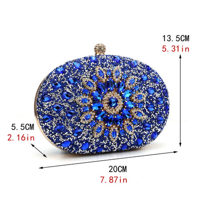 Metal Prom Clutch Diamonds Clutch With Chain Shoulder Handbags Wedding Female Purse