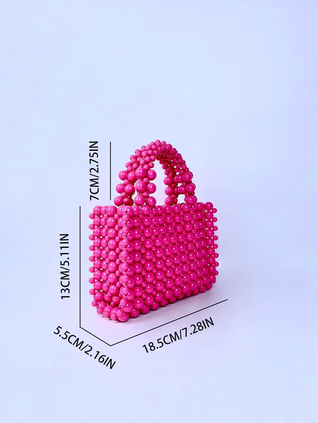 New French High Quality Acrylic Pearl Bag Women's Handmade Beaded Weaving Fresh and Sweet Handbag