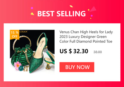 Orange Color Elegant High Heels Nigeria Popular Design African Ladies Shoes And Bag Set