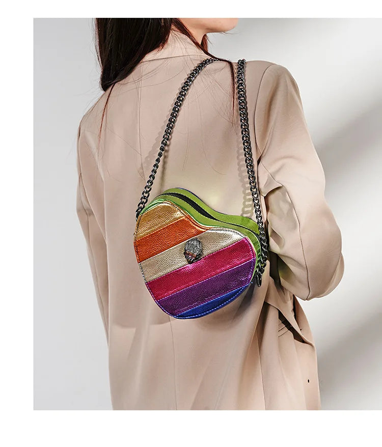 KURT GEIGER New Shoulder Bag Contrast Rainbow Splice Crossbody Bag British Brand Designer Handbag Fashion Trend Women's Bag