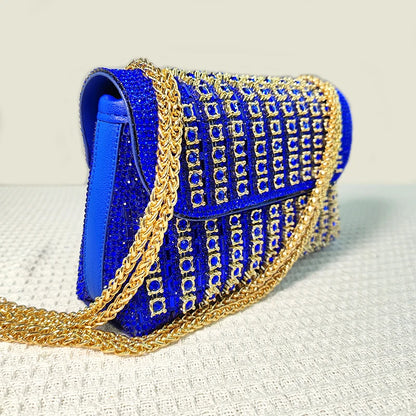 JIOMAY Glamorous Wallets for Women Luxury Designer Bags Diamond Shoulder Bag Women Party Bag Portable Messenger Bag Gold Bag
