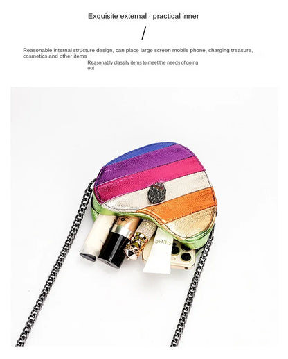 KURT GEIGER New Shoulder Bag Contrast Rainbow Splice Crossbody Bag British Brand Designer Handbag Fashion Trend Women's Bag