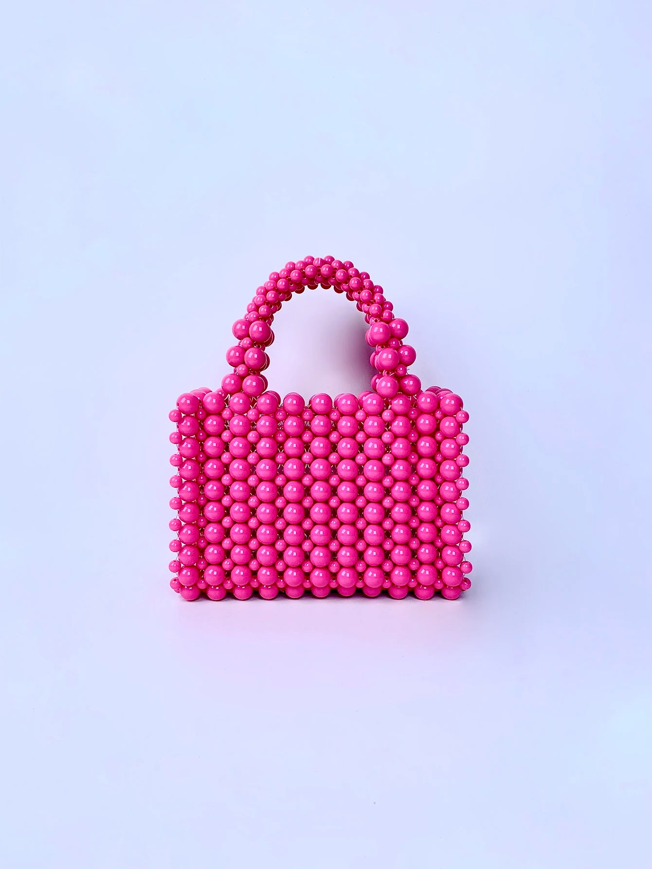 New French High Quality Acrylic Pearl Bag Women's Handmade Beaded Weaving Fresh and Sweet Handbag