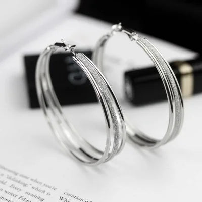 Fashion Round Gold Plated Copper Hoop Earrings for Women New Vintage Jewelry Wedding Anniversary Party Gifts Acessories