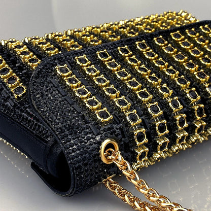 JIOMAY Glamorous Wallets for Women Luxury Designer Bags Diamond Shoulder Bag Women Party Bag Portable Messenger Bag Gold Bag