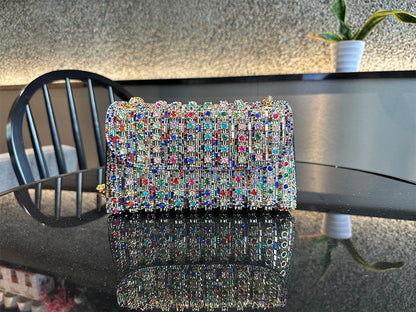JIOMAY Glamorous Wallets for Women Luxury Designer Bags Diamond Shoulder Bag Women Party Bag Portable Messenger Bag Gold Bag