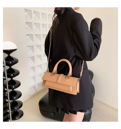 Stylish Rectangle Box Designer Small Square Portable Handbag Messenger Shoulder High Quality Women Leather Bag Purse