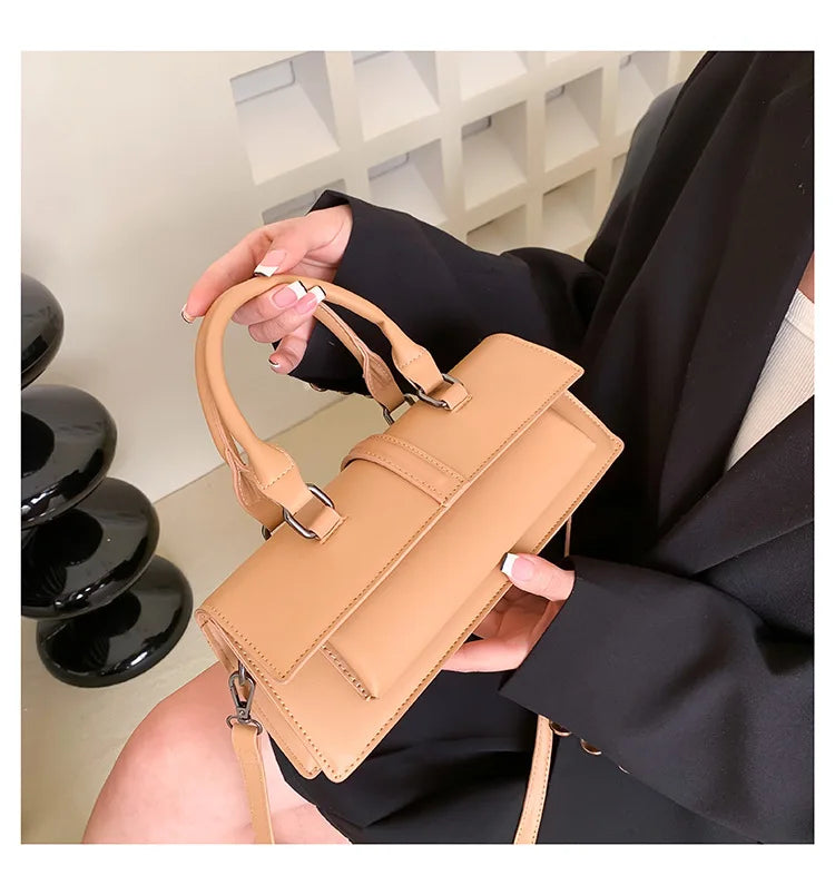 Stylish Rectangle Box Designer Small Square Portable Handbag Messenger Shoulder High Quality Women Leather Bag Purse